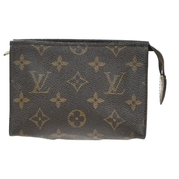 LOUIS VUITTON Poche Toilette 15 Clutch Pouch Bag Monogram Leather - Picture 1 of 14